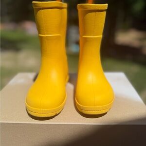 Totes Yellow Kids Rain Boots sz 7/8